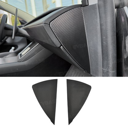 Model Y Juniper Dashboard Side Panel Trim Cover Real Carbon Fiber Front Door Slot Overlay