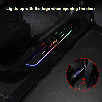 Tesla Model Y Juniper  Illuminated  Door Sills Covers Welcome Pedal Trim Protectors Plates With Launch Logo