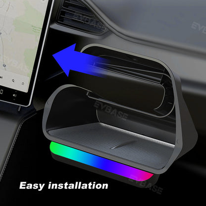 Model 3/Y/ 3 Highland Under Screen Storage Tray With LED Ambient Light Center Console Organizer Box for Tesla