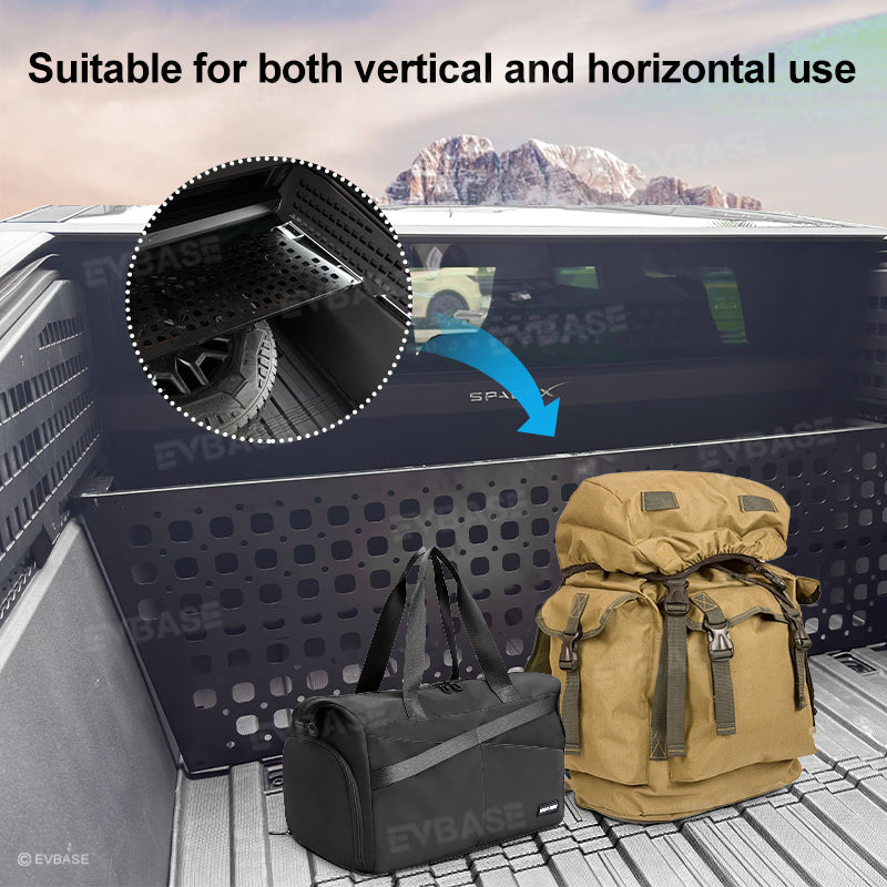 Tesla Cybertruck Cargo Shelf Divider All-In-One Trunk Bed Rack MOLLE P - EVBASE-Premium EV&Tesla Accessories Tesla Cybertruck Cargo Shelf Divider All-In-One Trunk Bed Rack MOLLE P - EVBASE-Premium EV&Tesla Accessories