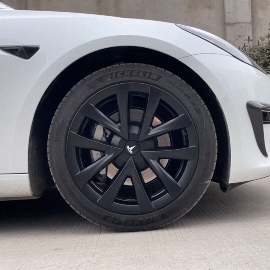 EVBASE Tesla Model 3 Wheel Cover 18 inch Sport Model S Plaid Version Arachnid Wheel Cap 4PCS Matte