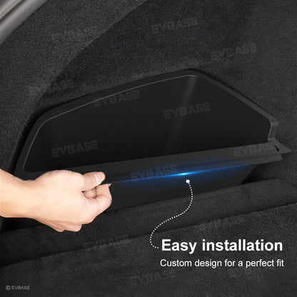 Model S Rear Trunk Organizer Storage Boxes TPE Side Trunk Bins for Tesla