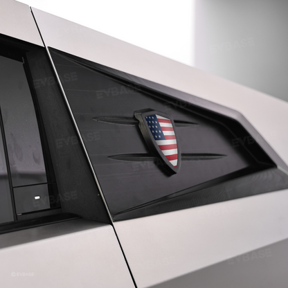 Cybertruck C-Pillar Louver Covers Rear Side Window Futuristic Tactical Overlay ABS Exterior Trim