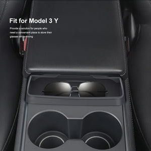 Tesla Model 3 Y Sunglasses Case Center Control Armrest Box Glasses Holder 2017-2024 Year