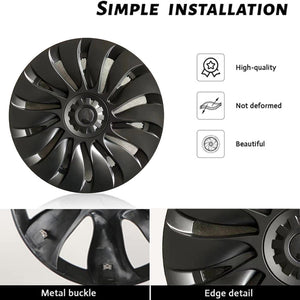 Model Y Überturbine Wheel Covers 19inch Model Y Gemini Wheel Cover Matte 4PCS 2020-2024 Year