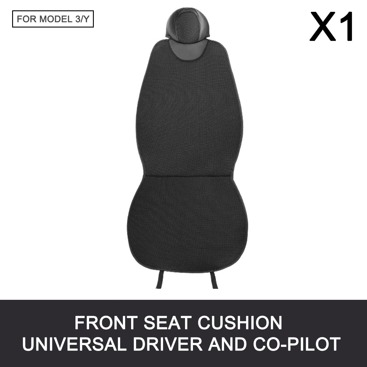 Pilot Seat Cushion with Lumbar Support, Black