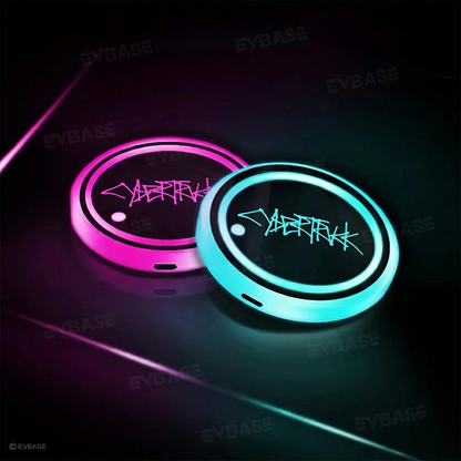 Cybertruck Cup Holder Lights Mats LED 7 Colors Luminous Cup Coaster