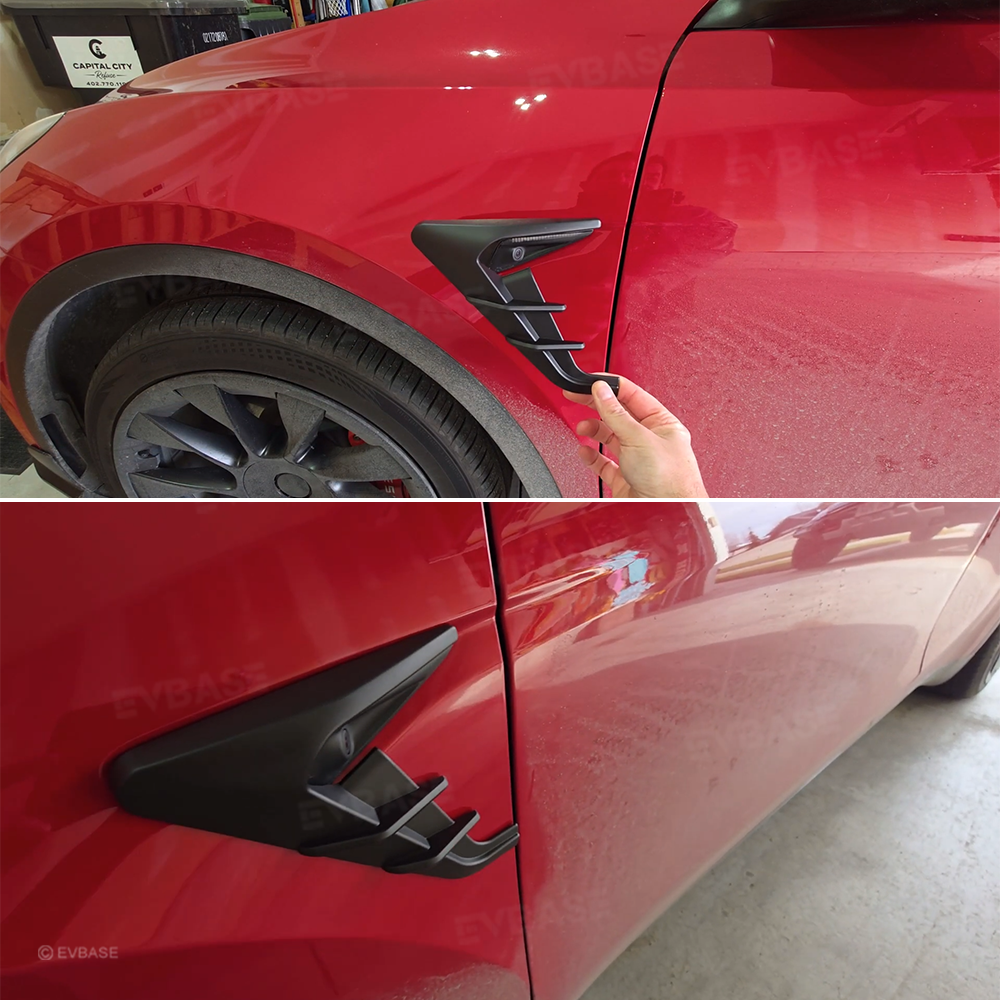 Side Camera Cover for Model Y/ Y Juniper/ 3 Highland Thunder Style Turn Signal Camera ABS Protective Trim Cover 2.0