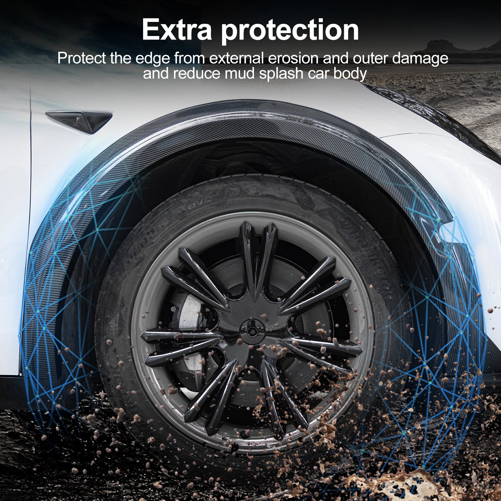 Model Y Fender Flares Wide Body Wheel Arches Extensions Edge Trim Protector With Radar Cutout for Tesla