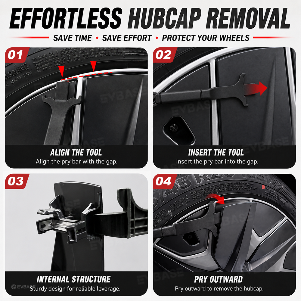 Model Y Juniper Wheel Cover Removal Tool Wheel Center Cap Removal Pry Bar Hubcap Repair Puller for Tesla Model Y/3/X/S