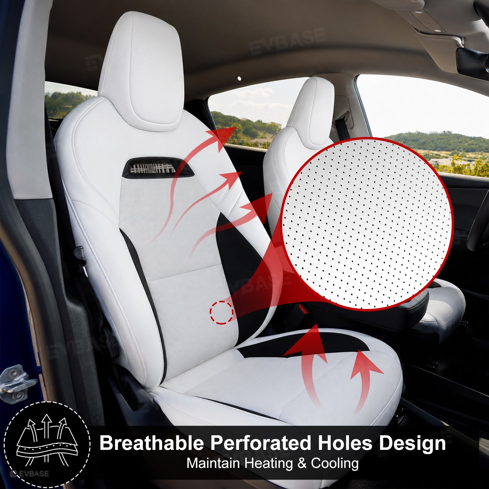 Model Y Juniper Standard Seat Covers Plaid Sports Style Seat Protector Nappa Leather Full Set Airbag Compatible
