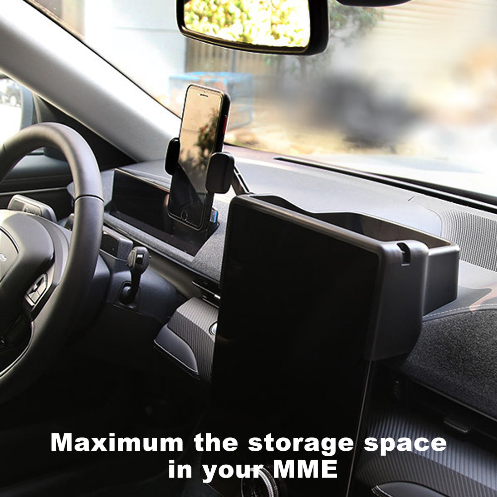 Mustang Mach E Center Console Dash Storage Box Organizer 360° Rotatable Dashboard Phone Holder for Ford