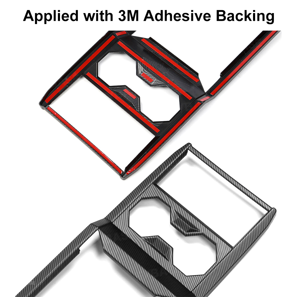 Cybertruck Center Console Cup Holder Panel Trim Cover ABS Carbon Fiber Style Protective Overlay