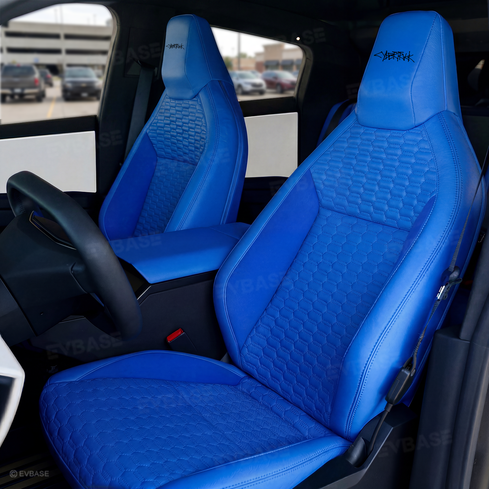Cybertruck Seat Covers NAPPA Leather Seat Protector with Cyber Quilt Interior Design