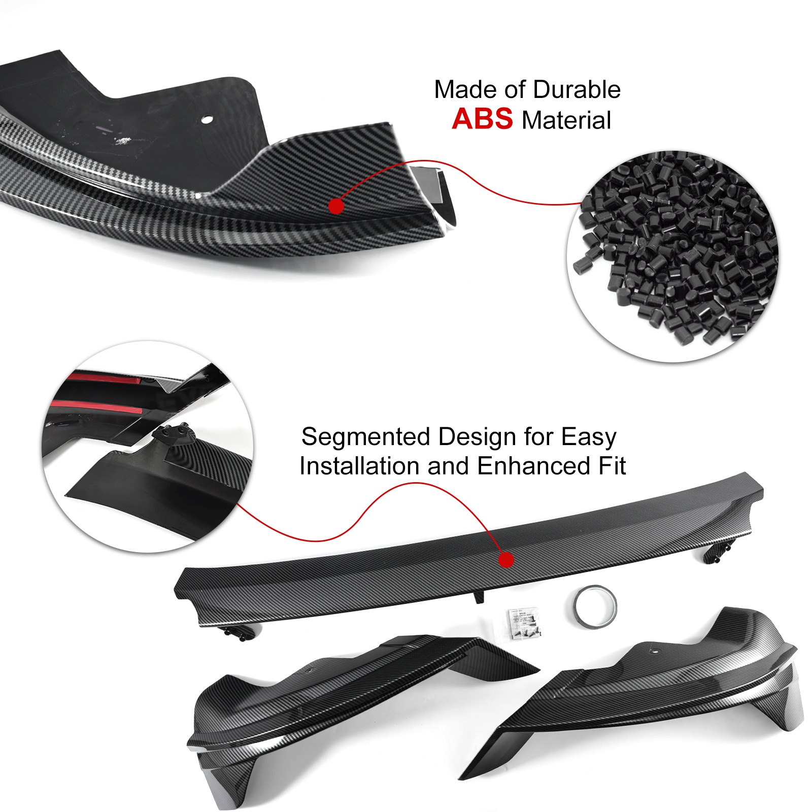 Tesla Front Lip For Model Y Juniper V Style Front Splitter ABS Front Apron Body Kit