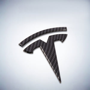 EVBASE Model 3 Y Steering Wheel Front Trunk Rear Trunk Logo Real Carbon Fiber Cover Sticker Matte
