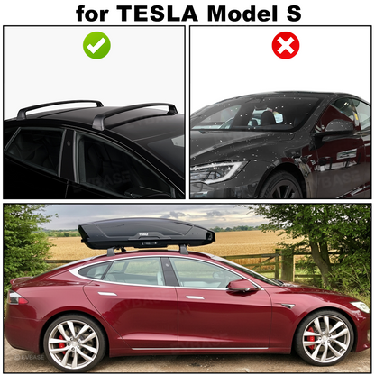 Model S Roof Rack Lockable Cross Bars OEM-Style Aluminum Alloy Luggage Cargo Carrier for Tesla