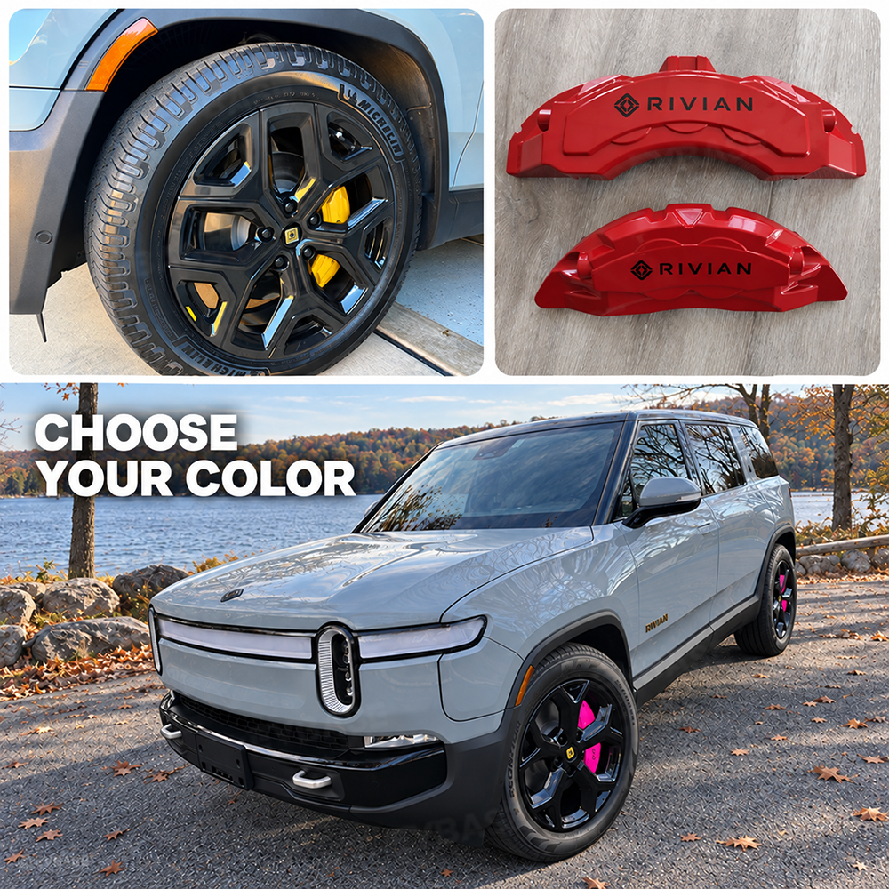 Brake Caliper Covers for Rivian R1S/R1T Front & Rear Caliper Protector Performance Look Precision Bolt-On