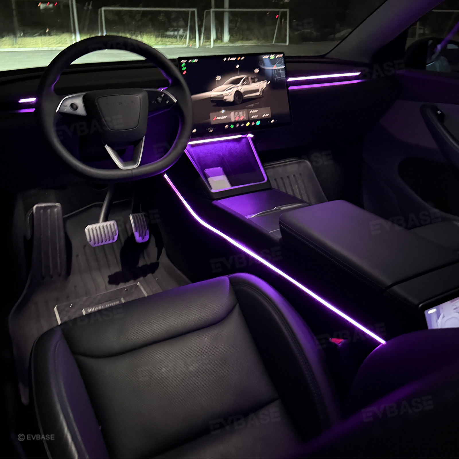 Model 3/Y Ambient Lighting Center Console Dashboard Light Strip with AI Voice Control LED Interior Lights 2.0