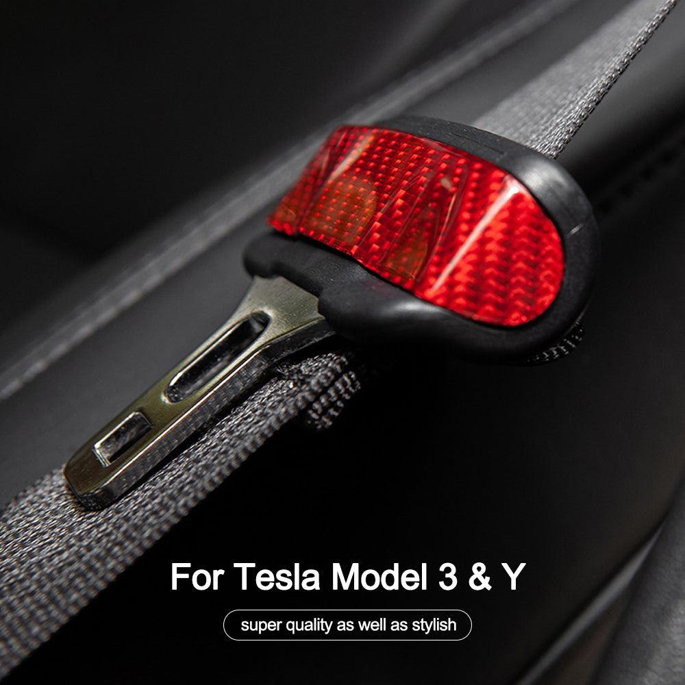 Model Y 3 Carbon Fiber Interior Accessories Seat Belt Fascia Cover for Tesla
