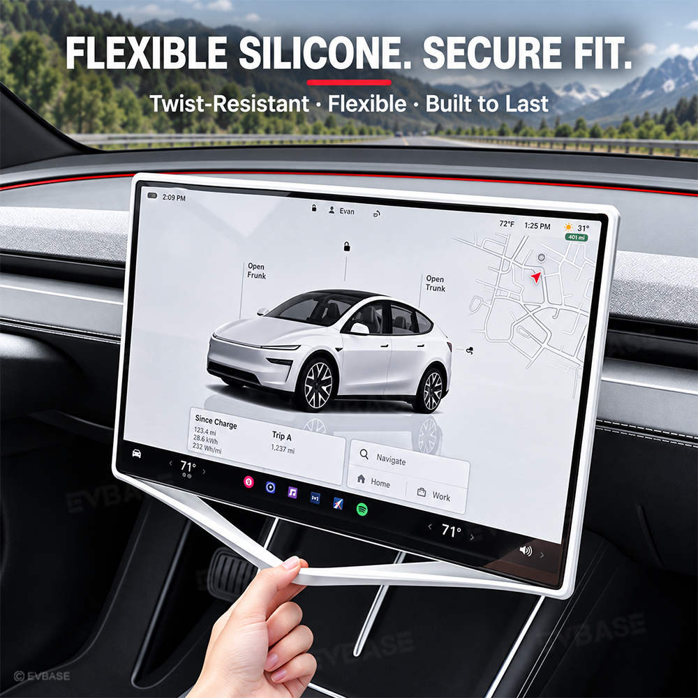 Model Y Juniper / Y L Center Console Screen Overlay Silicone Touchscreen Frame Protection Cover