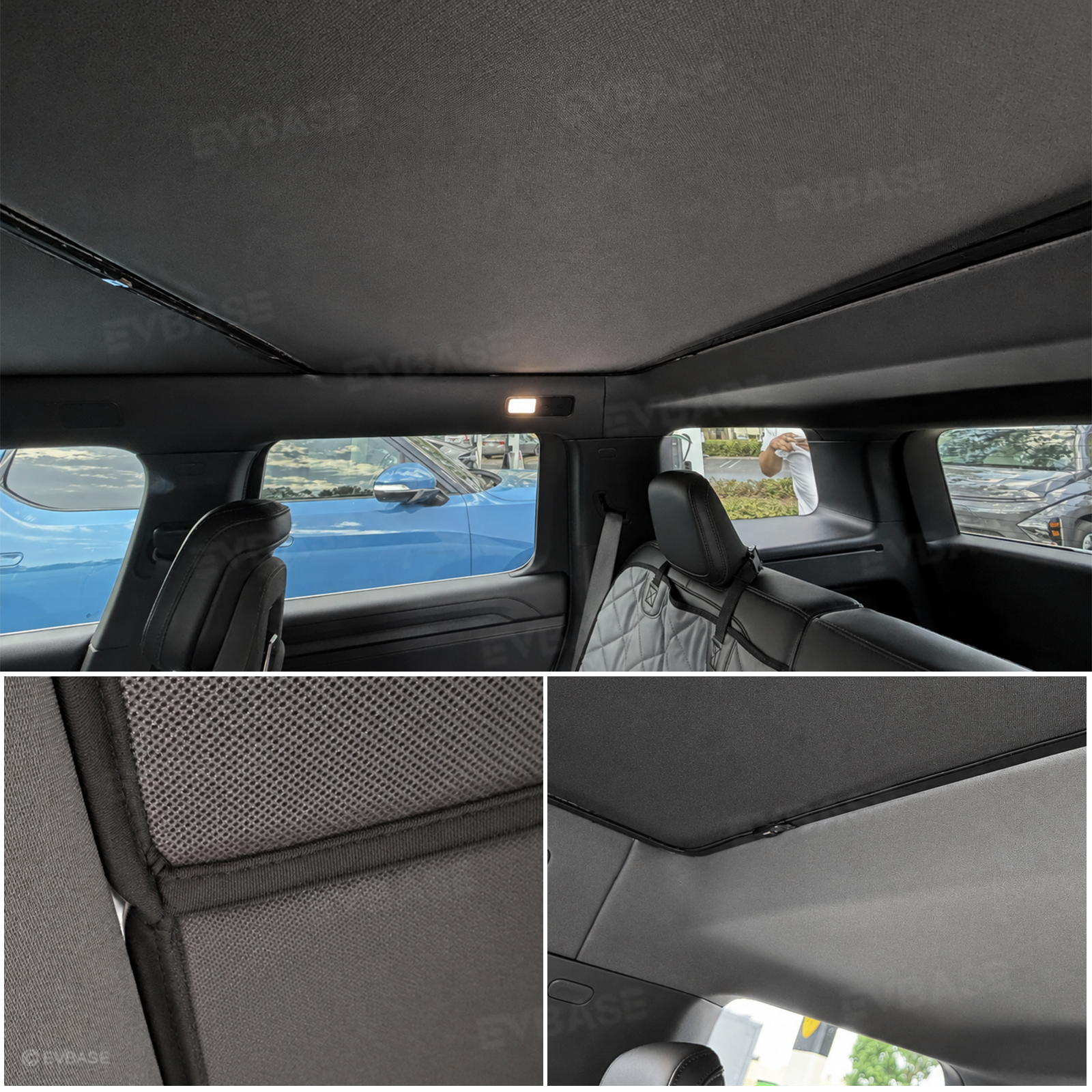 Glass Roof Sunshade for Rivian R2 Ice Crystal Sunroof Shade Foldable Heat Reflective Sun Visor