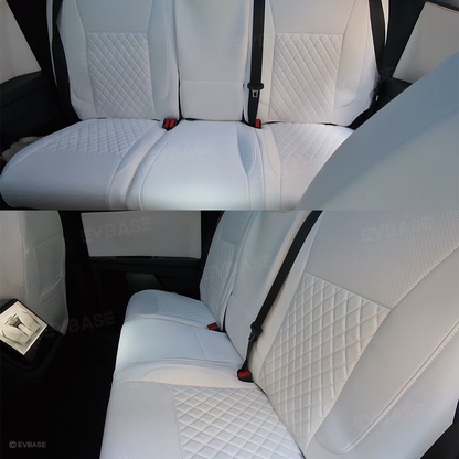 Cybertruck Seat Covers NAPPA Leather Custom Full Coverage Seat Protector Airbag Compatible with Diamond Quilted Design