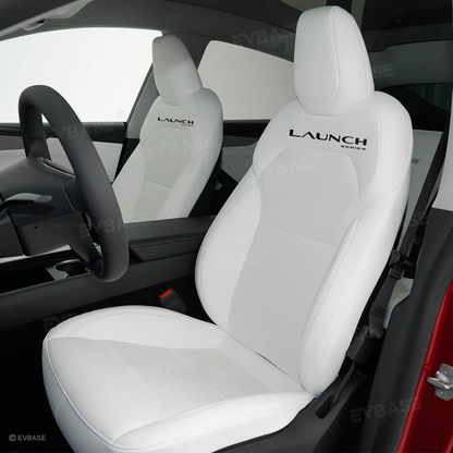 Model Y 3 Custom Seat Covers Cushion Breathable NAPPA Litchi Vegan Leather For Tesla