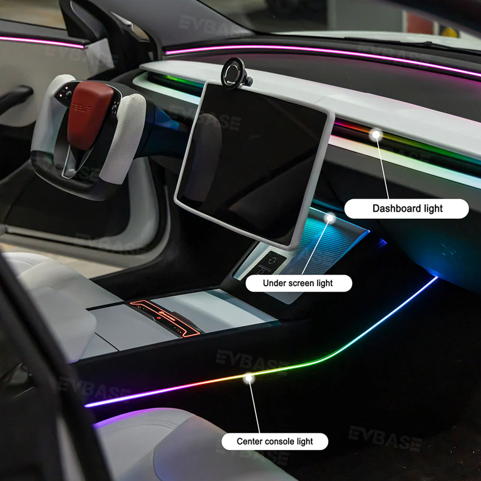 Model Y Juniper Ambient Lighting Kits Center Console Dashboard RGB LED Strip