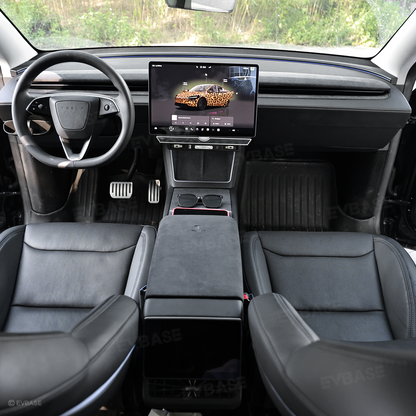 Model Y Juniper Alcantara Interior Trim Cover Kit Dashboard Air Vent Center Console Armrest Protection Overlay