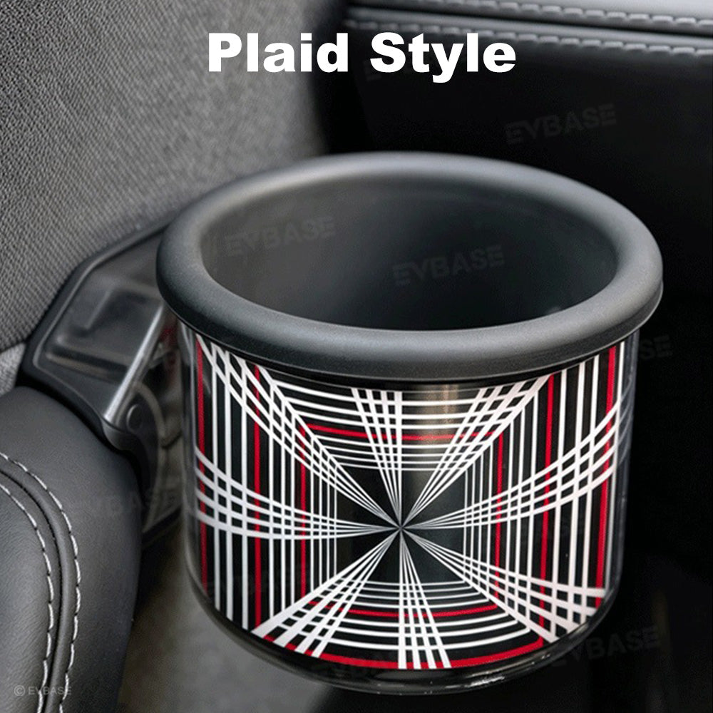 Model Y Juniper/ Y L ABS Side Door Cup Holder Plaid Style Storage Drink Holder