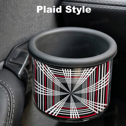 Model Y Juniper/ Y L ABS Side Door Cup Holder Plaid Style Storage Drink Holder