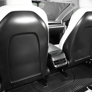 Tesla Real Carbon Fiber Backseat Cover Model 3 Y Genuine Carbon Fiber Full Seat Back Replacements
