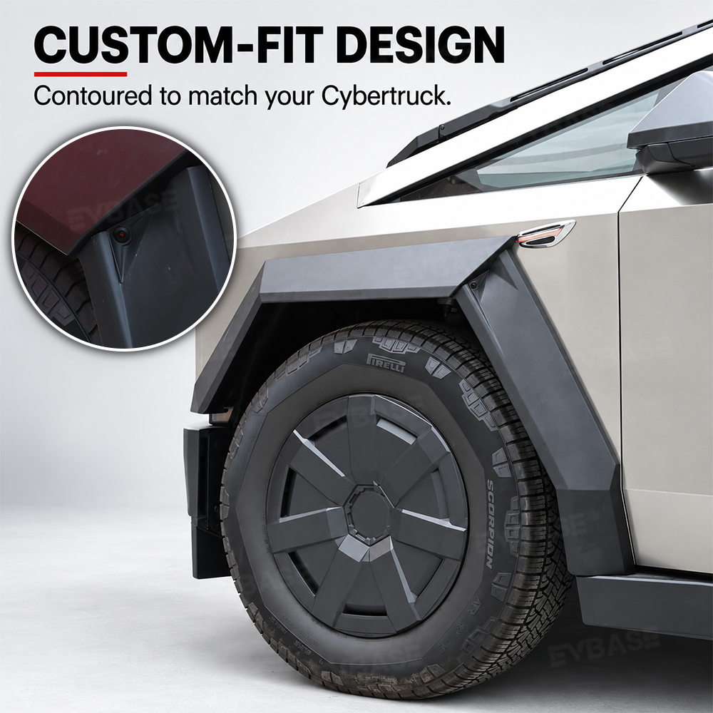 Cybertruck Fender Flare Covers 2.0 Wide Body Wheel Arch Trim Kit