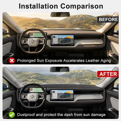 Dashboard Cover for Rivian R2 Anti-Glare Suede Dash Mat Non-Slip Sun Protection