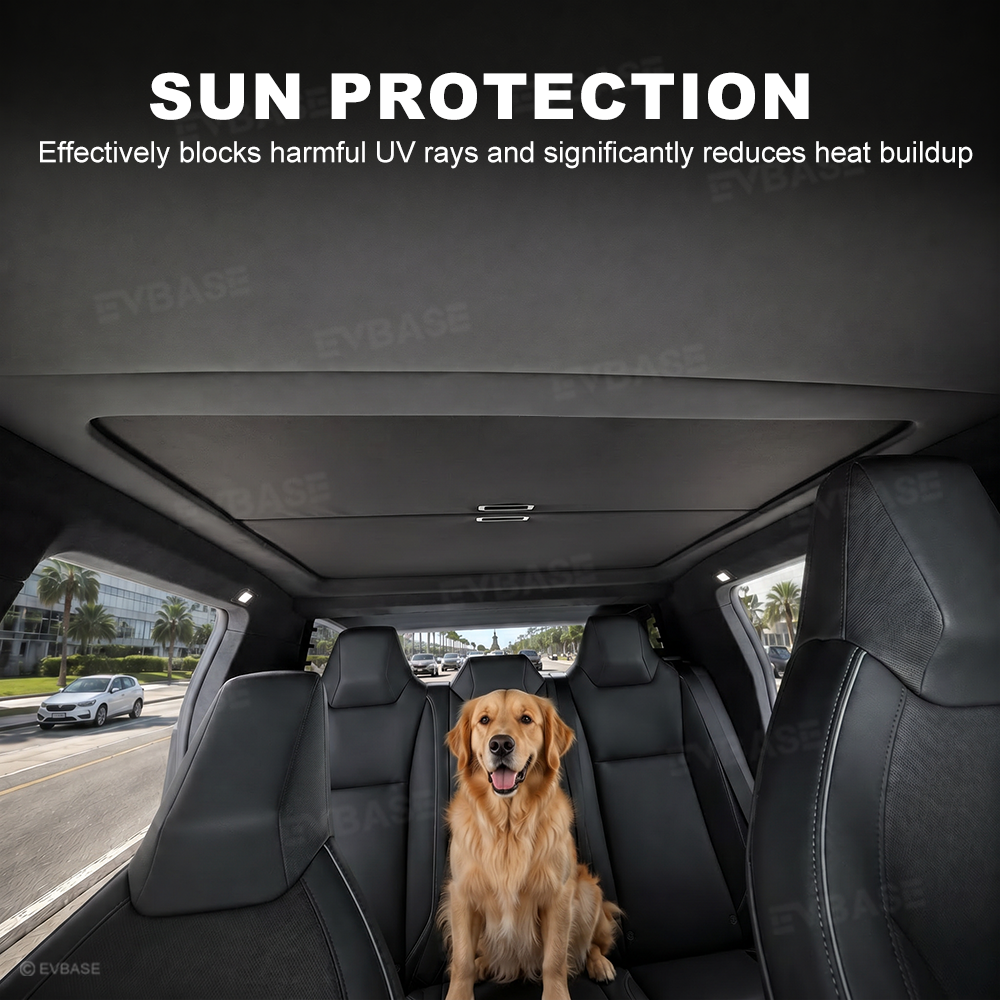 Cybertruck Sunshade Retractable Glass Roof Sunshade with Roll Fabric Style Heat Insulation UV Protection