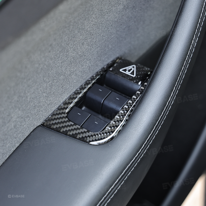 Model Y Juniper/ 3 Highland Window & Door Switch Panel Cover Carbon Fiber Trim Decoration Interior Upgrade