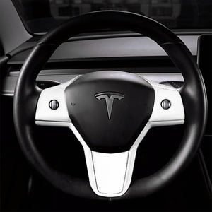 Tesla steering wheel shop wrap