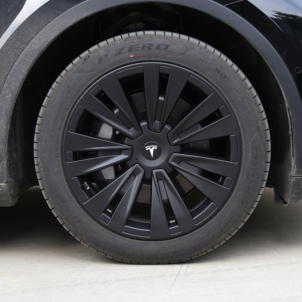 EVBASE Tesla Model Y Turbine Wheel Covers 19 inch Sport Model X Version Wheel Cap 4PCS Matte 2020-2024 Year