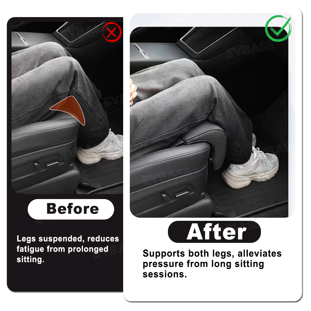 Front Seat Leg Support Cushion Nappa Leather for Tesla Model Y/ Y Juniper & Model 3/ 3 Highland