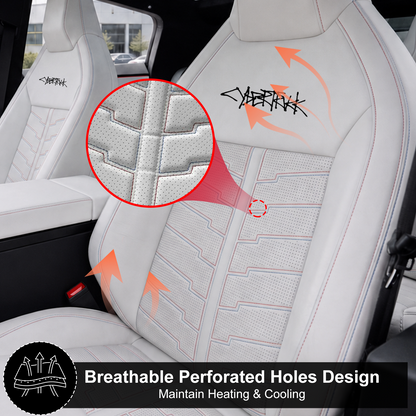 Cybertruck Seat Covers Futuristic Armor-Style Seat Protector Premium NAPPA Leather Interior Upgrade