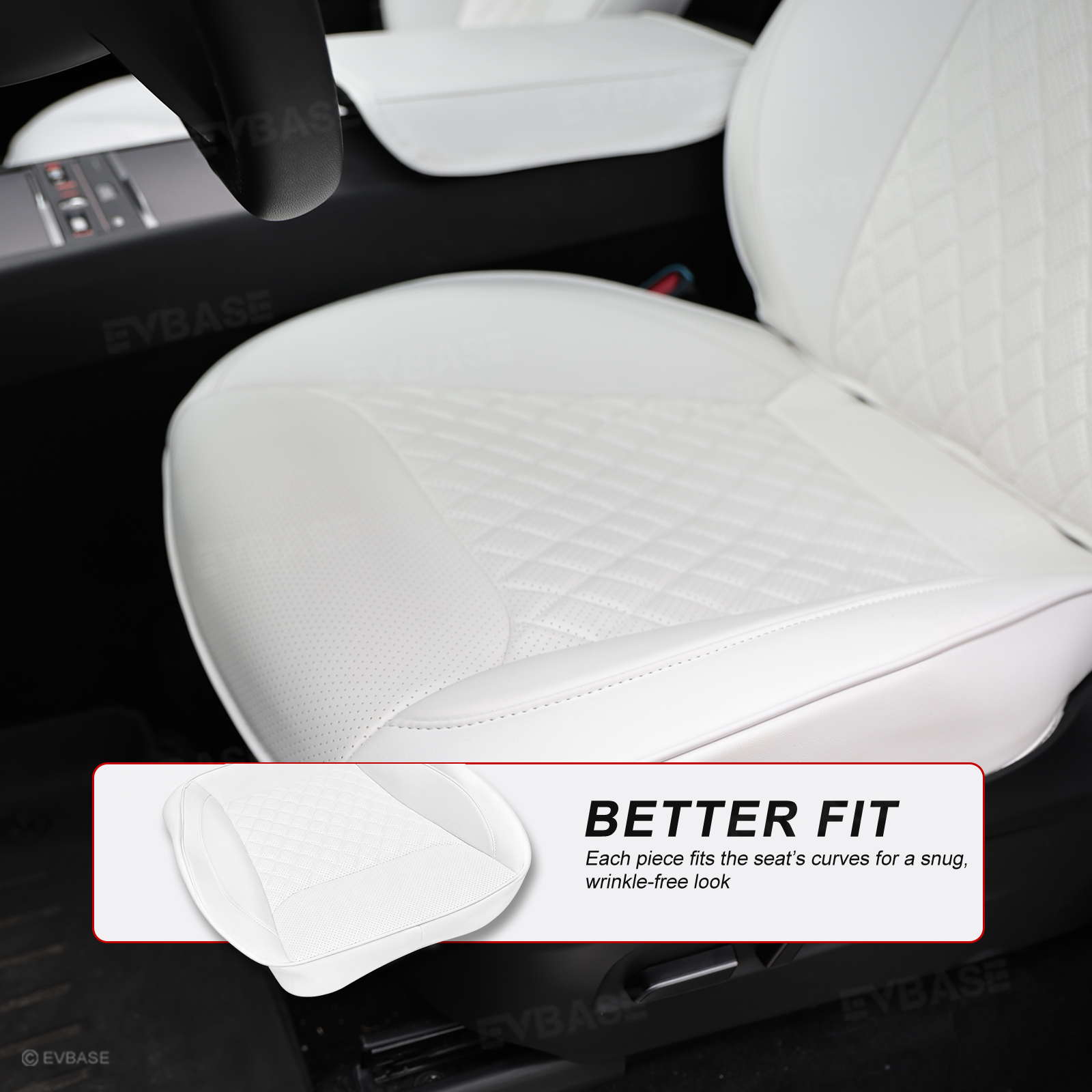 Model Y Juniper Seat Covers Waterproof Breathable NAPPA Leather Seat Protector with Diamond Quilted Design