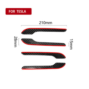 Model 3 Y Real Carbon Fiber Redline Tesla Door Handle Covers Accessories Tesla Model 3 Y