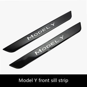 Tesla Model 3 Y Door Sill Protector With Carbon Fiber 4 Pieces Front Rear Door sill Tesla