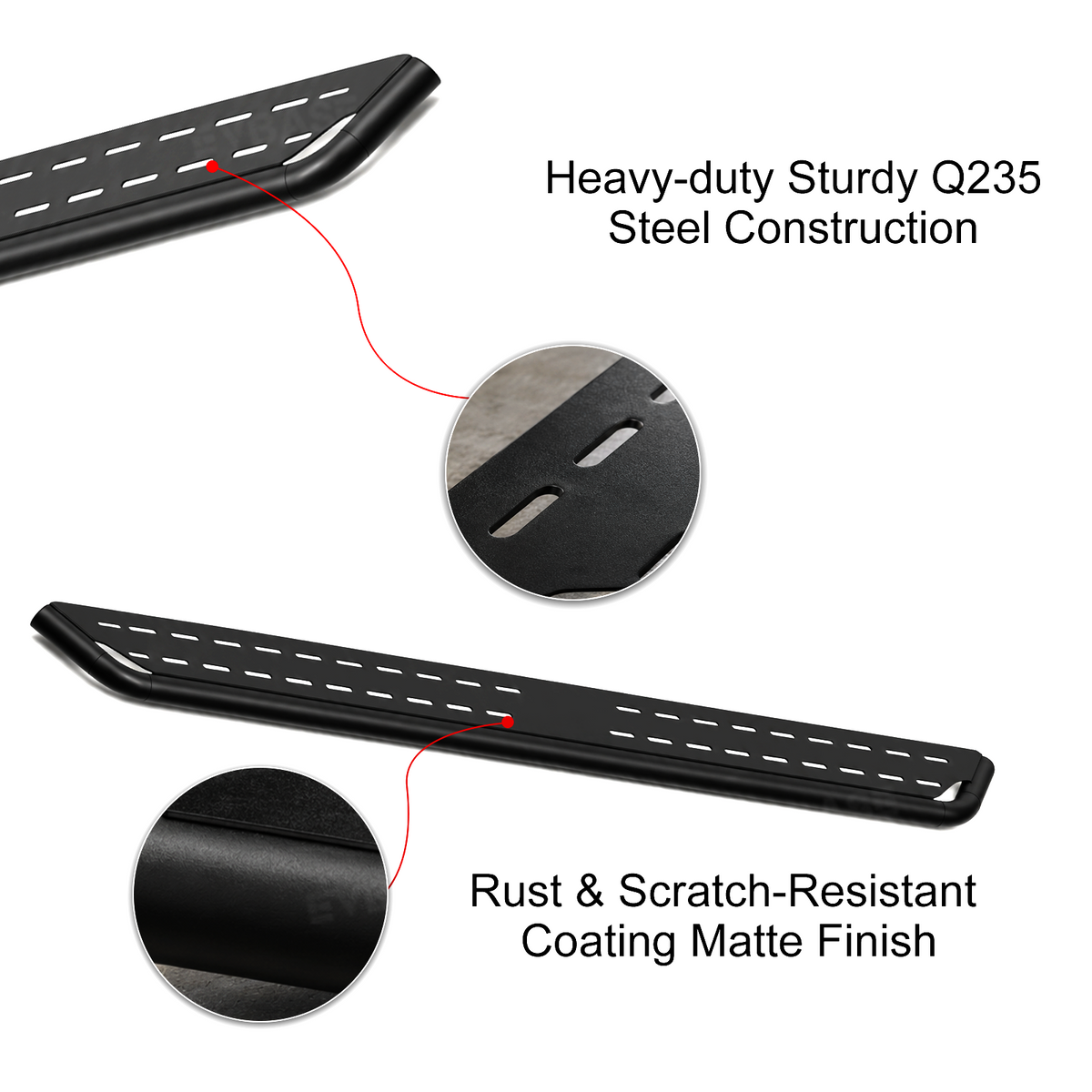 EVBASE Running Boards for Rivian R2 Side Steps Heavy-Duty Non-Slip Nerf Bars Exterior Off-Road Accessories
