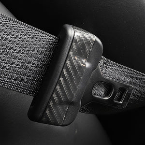 Tesla Model 3 Y Seat Belt Fascia Cover Real Carbon Fiber Tesla Interior Accessories Seatbelt 2pcs