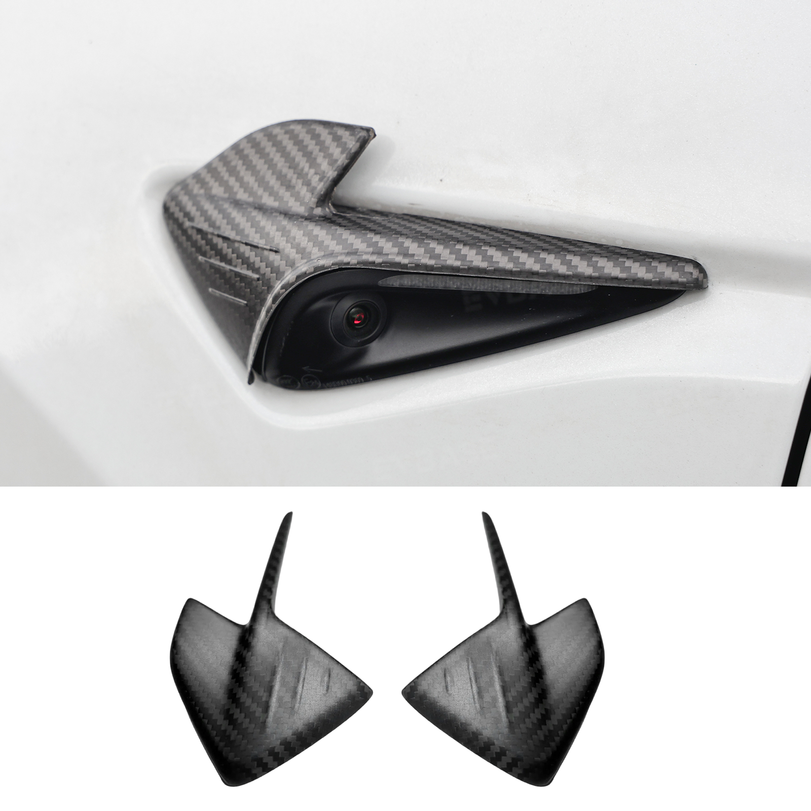 Model 3/Y Real Carbon Fiber Side Camera Turn Signal Protection Cover HW4.0 Inspired by the Elegance of the Manta Ray
