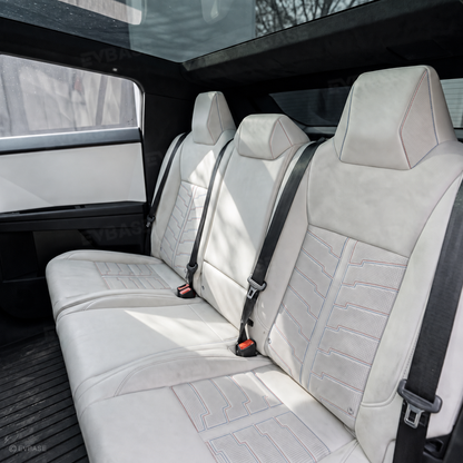Cybertruck Seat Covers Futuristic Armor-Style Seat Protector Premium NAPPA Leather Interior Upgrade