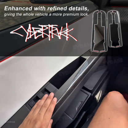 Tesla Cybertruck Door Panel Armrest Cover Real Carbon Fiber Lower Door Panel Overlays