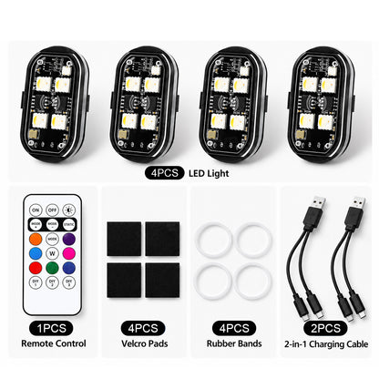 Wireless LED Flashing Lights Multi-Mode RGB Ambient Lighting with Remote Control for Rivian R1S /R1T /R2